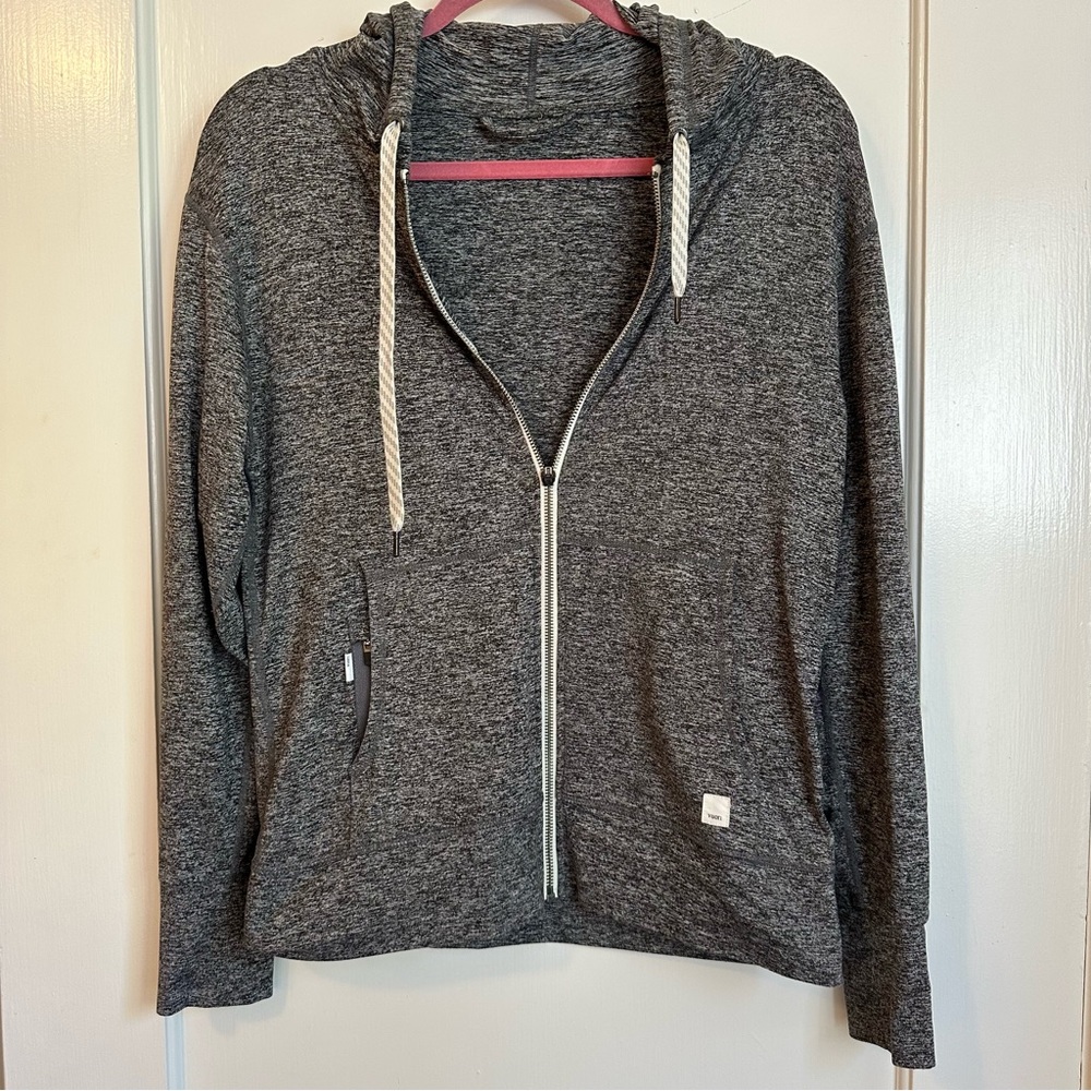 Vuori Gray Zip-Up Hooded Utility Jacket